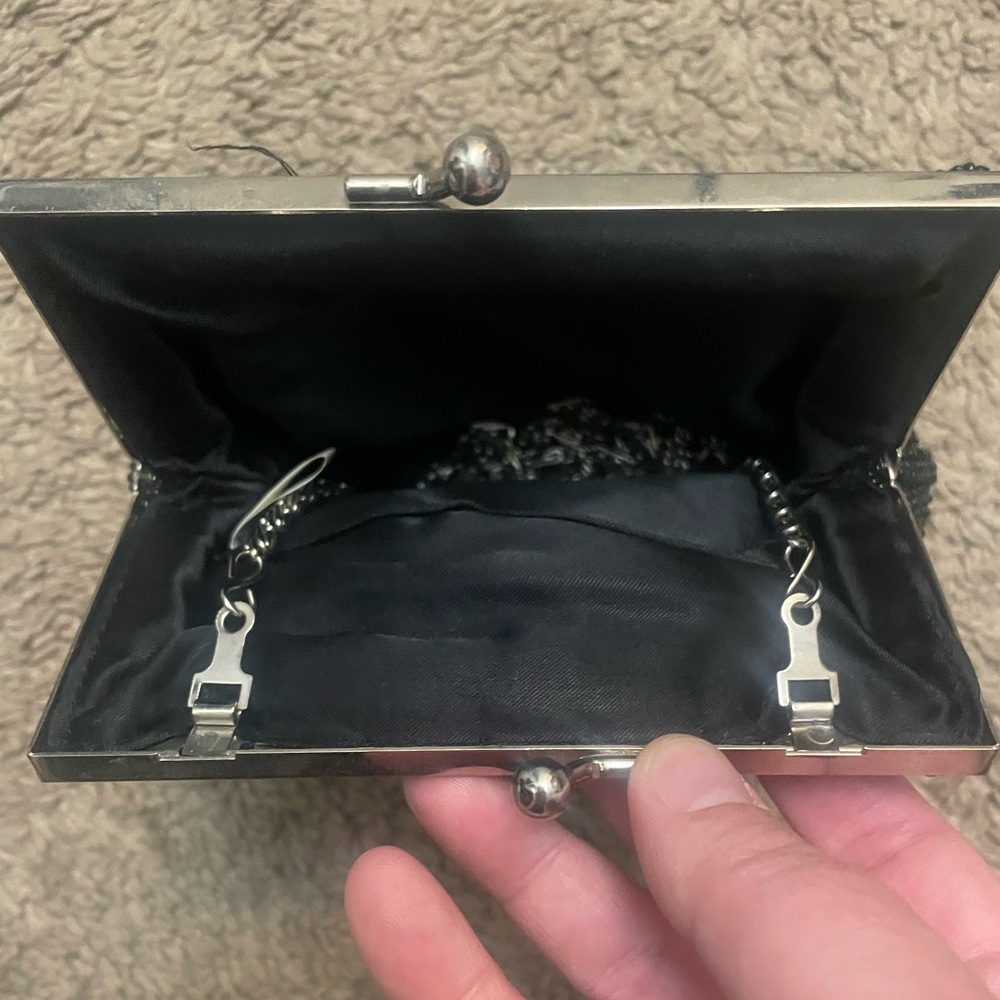 Vintage Black Beaded Evening Clutch Bag - Picture 6 of 7